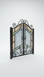 Iron and Glass Entry Gate